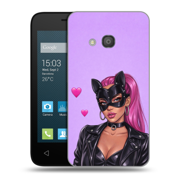 Пластиковый чехол на Alcatel One Touch Pixi 4 (4) с принтом женский