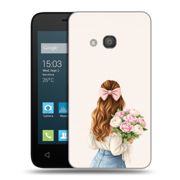 Пластиковый чехол на Alcatel One Touch Pixi 4 (4) с принтом женский