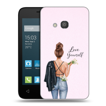 Пластиковый чехол на Alcatel One Touch Pixi 4 (4) с принтом женский