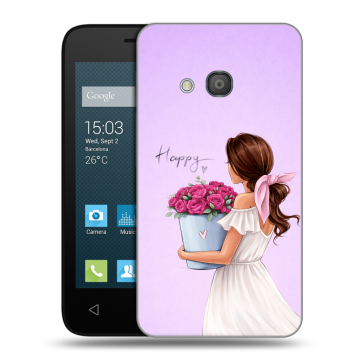 Пластиковый чехол на Alcatel One Touch Pixi 4 (4) с принтом женский