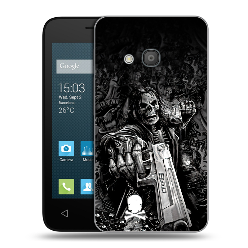 Пластиковый чехол на Alcatel One Touch Pixi 4 (4) с принтом Скелет Пластиковый чехол на Alcatel One Touch Pixi 4 (4) с принтом Скелет