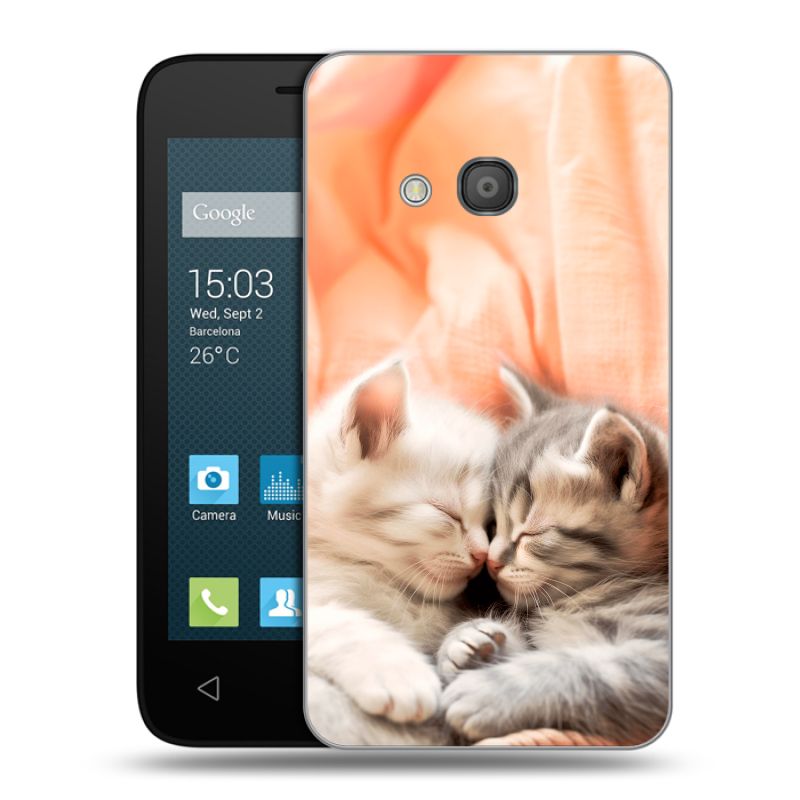 Пластиковый чехол на Alcatel One Touch Pixi 4 (4) с принтом Котята Пластиковый чехол на Alcatel One Touch Pixi 4 (4) с принтом Котята