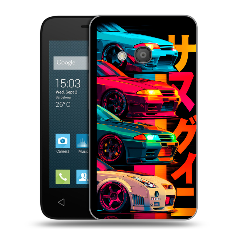 Пластиковый чехол на Alcatel One Touch Pixi 4 (4) с принтом Гоночные машины Пластиковый чехол на Alcatel One Touch Pixi 4 (4) с принтом Гоночные машины