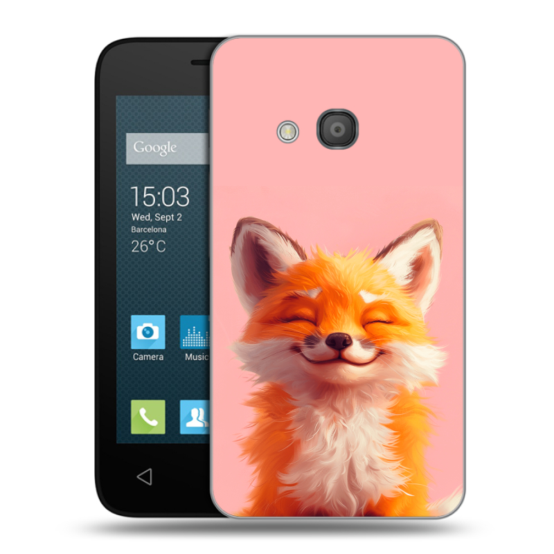 Пластиковый чехол на Alcatel One Touch Pixi 4 (4) с принтом милая лиса Пластиковый чехол на Alcatel One Touch Pixi 4 (4) с принтом милая лиса
