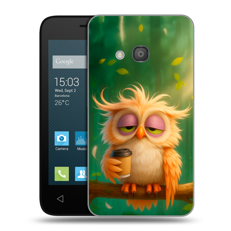 Пластиковый чехол на Alcatel One Touch Pixi 4 (4) с принтом сова Пластиковый чехол на Alcatel One Touch Pixi 4 (4) с принтом сова