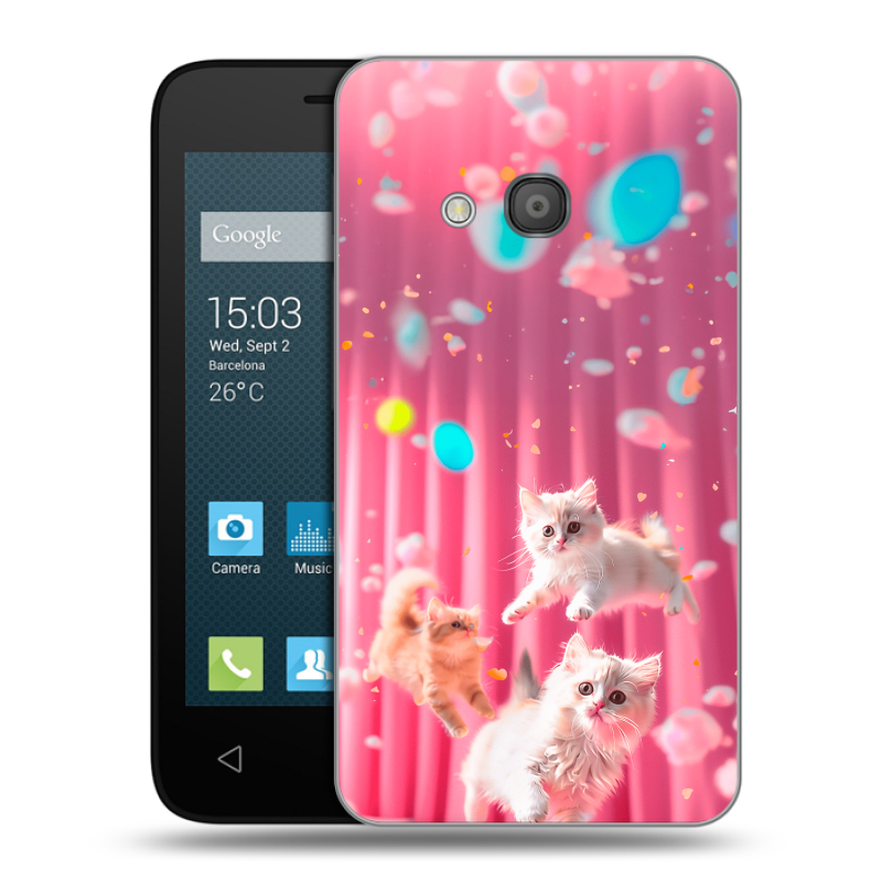 Пластиковый чехол на Alcatel One Touch Pixi 4 (4) с принтом милые котики Пластиковый чехол на Alcatel One Touch Pixi 4 (4) с принтом милые котики