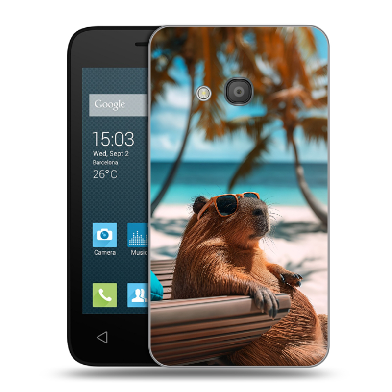 Пластиковый чехол на Alcatel One Touch Pixi 4 (4) с принтом Капибара Пластиковый чехол на Alcatel One Touch Pixi 4 (4) с принтом Капибара