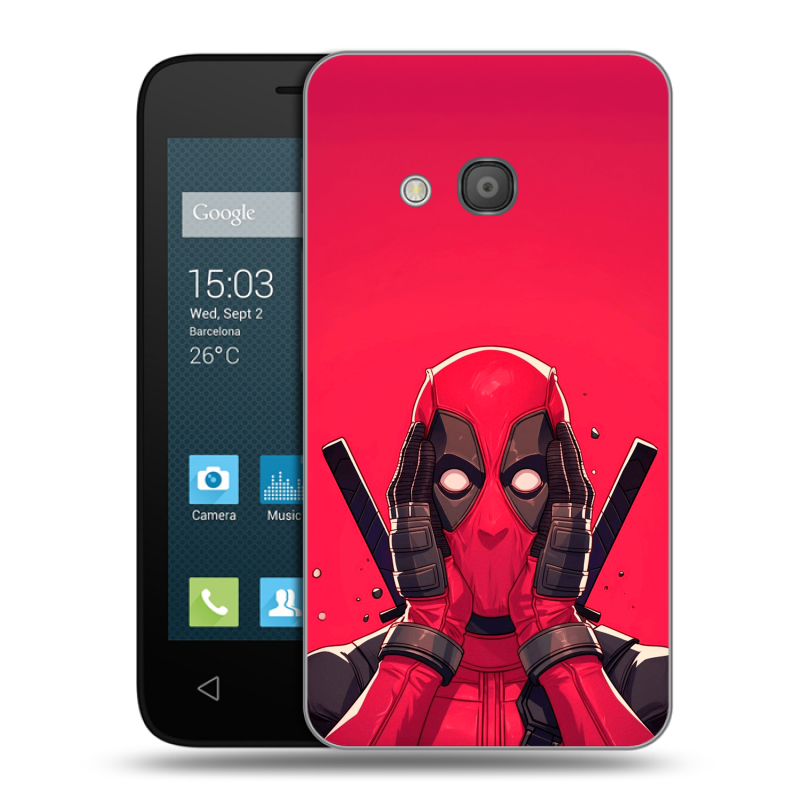 Пластиковый чехол на Alcatel One Touch Pixi 4 (4) с принтом Дедпул Deadpool Пластиковый чехол на Alcatel One Touch Pixi 4 (4) с принтом Дедпул Deadpool