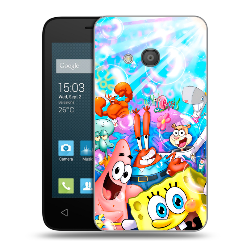 Пластиковый чехол на Alcatel One Touch Pixi 4 (4) с принтом спанчбоб спанч боб Пластиковый чехол на Alcatel One Touch Pixi 4 (4) с принтом спанчбоб спанч боб