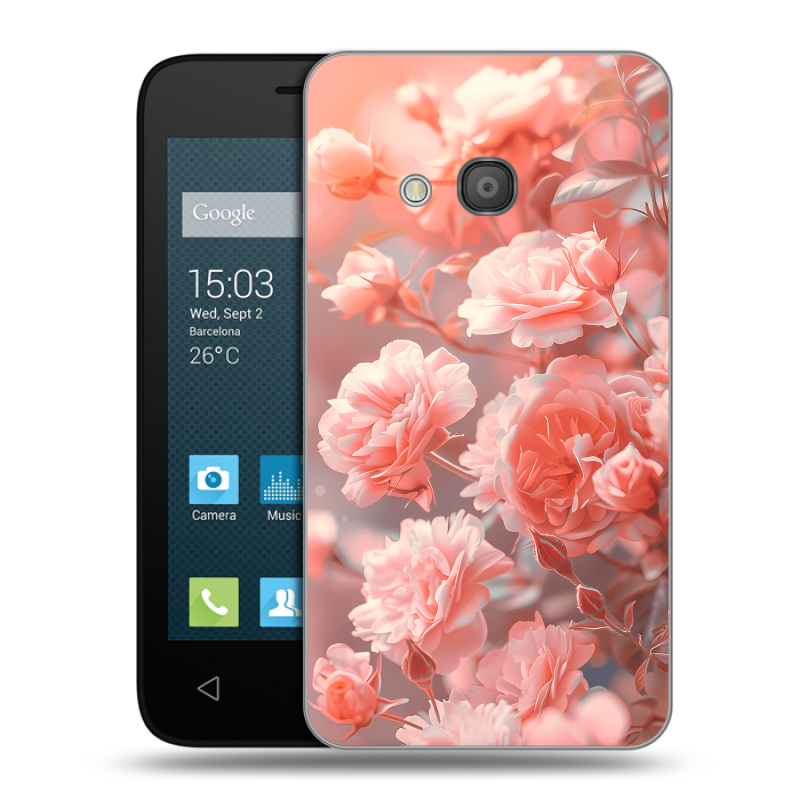 Пластиковый чехол на Alcatel One Touch Pixi 4 (4) с принтом Розы цветы Пластиковый чехол на Alcatel One Touch Pixi 4 (4) с принтом Розы цветы