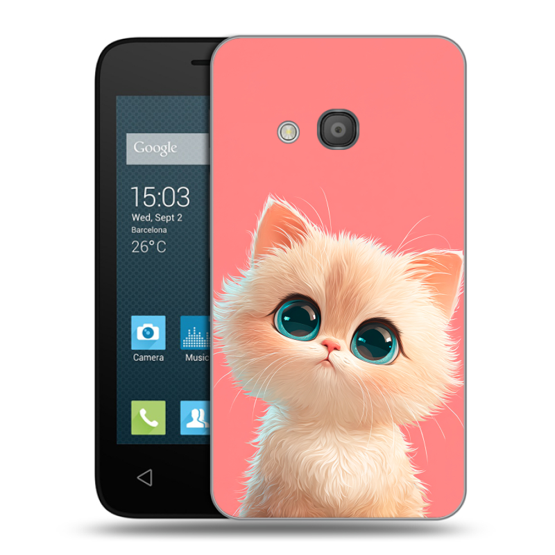 Пластиковый чехол на Alcatel One Touch Pixi 4 (4) с принтом Розовый котенок Пластиковый чехол на Alcatel One Touch Pixi 4 (4) с принтом Розовый котенок