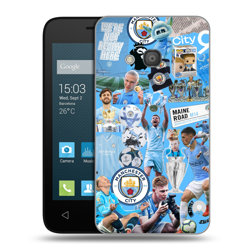 Пластиковый чехол на Alcatel One Touch Pixi 4 (4) с принтом Man City Манчестер Сити Пластиковый чехол на Alcatel One Touch Pixi 4 (4) с принтом Man City Манчестер Сити
