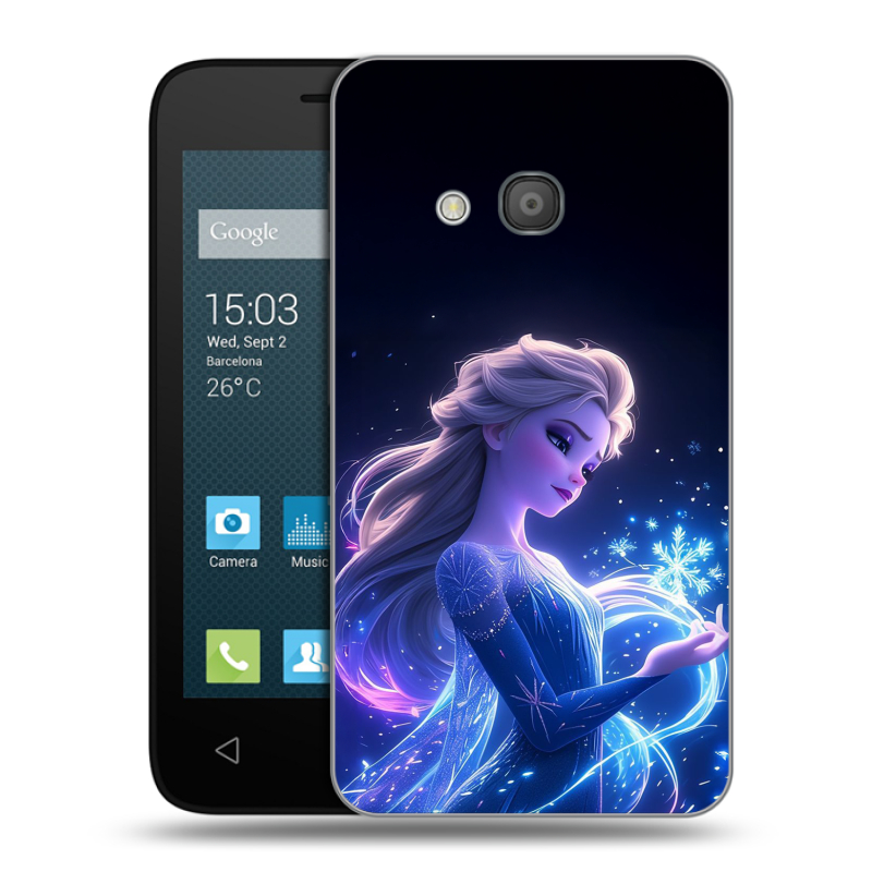 Пластиковый чехол на Alcatel One Touch Pixi 4 (4) с принтом Холодное сердце Frozen Пластиковый чехол на Alcatel One Touch Pixi 4 (4) с принтом Холодное сердце Frozen
