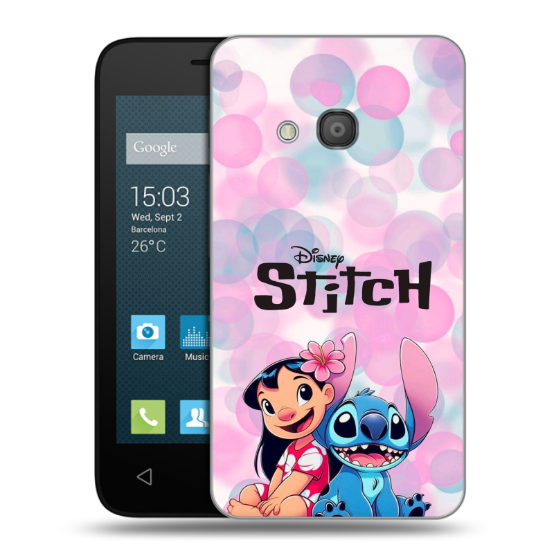 Пластиковый чехол на Alcatel One Touch Pixi 4 (4) с принтом Лило и Стич Пластиковый чехол на Alcatel One Touch Pixi 4 (4) с принтом Лило и Стич