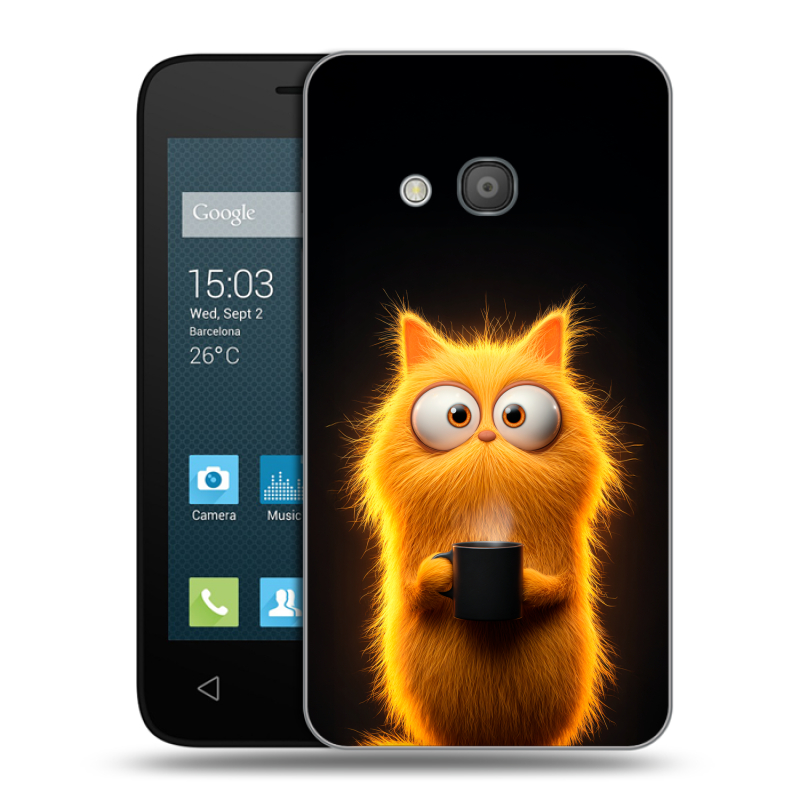 Пластиковый чехол на Alcatel One Touch Pixi 4 (4) с принтом Смешной кот Пластиковый чехол на Alcatel One Touch Pixi 4 (4) с принтом Смешной кот