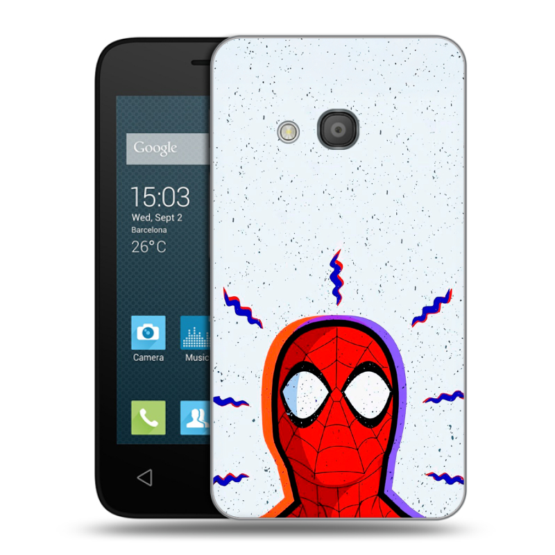 Пластиковый чехол на Alcatel One Touch Pixi 4 (4) с принтом Spiderman Человек паук Пластиковый чехол на Alcatel One Touch Pixi 4 (4) с принтом Spiderman Человек паук