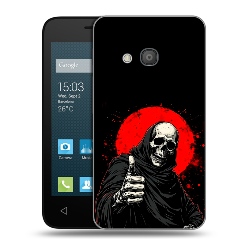 Пластиковый чехол на Alcatel One Touch Pixi 4 (4) с принтом смешной скелет Пластиковый чехол на Alcatel One Touch Pixi 4 (4) с принтом смешной скелет