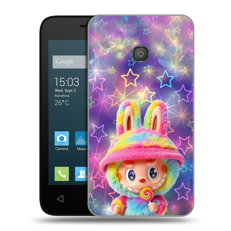 Пластиковый чехол на Alcatel One Touch Pixi 4 (4) с принтом Labubu Лабубу Пластиковый чехол на Alcatel One Touch Pixi 4 (4) с принтом Labubu Лабубу