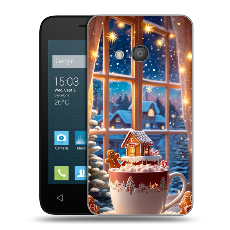 Пластиковый чехол на Alcatel One Touch Pixi 4 (4) с принтом Новый год Пластиковый чехол на Alcatel One Touch Pixi 4 (4) с принтом Новый год