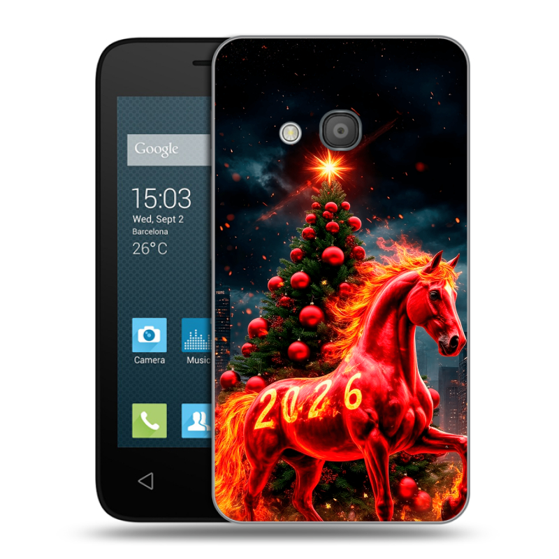 Пластиковый чехол на Alcatel One Touch Pixi 4 (4) с принтом Новый год Пластиковый чехол на Alcatel One Touch Pixi 4 (4) с принтом Новый год