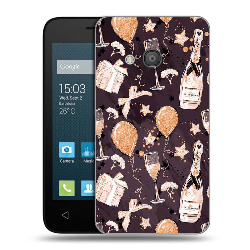 Пластиковый чехол на Alcatel One Touch Pixi 4 (4) с принтом Новый год Пластиковый чехол на Alcatel One Touch Pixi 4 (4) с принтом Новый год