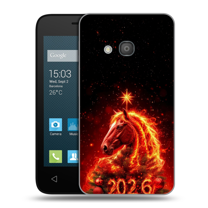Пластиковый чехол на Alcatel One Touch Pixi 4 (4) с принтом Новый год Пластиковый чехол на Alcatel One Touch Pixi 4 (4) с принтом Новый год