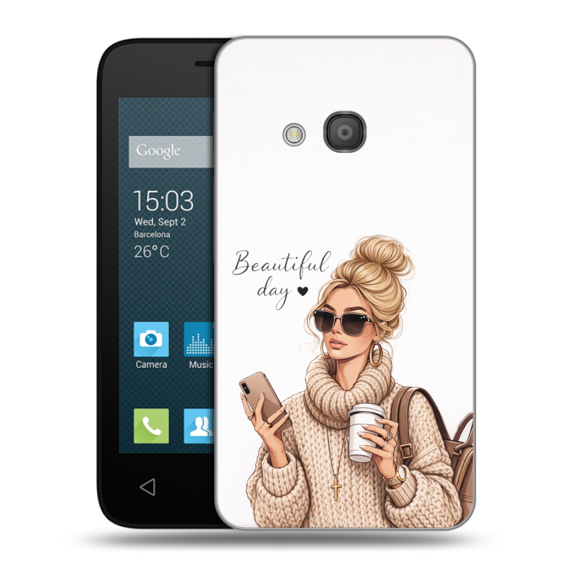 Пластиковый чехол на Alcatel One Touch Pixi 4 (4) с принтом женский Пластиковый чехол на Alcatel One Touch Pixi 4 (4) с принтом женский