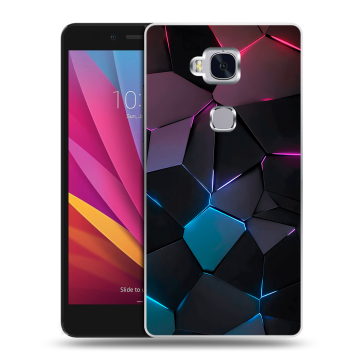 Силиконовый чехол на Huawei Honor 5X с принтом Геометрия неона