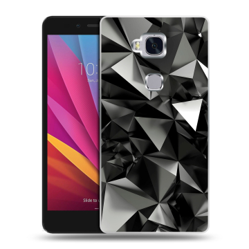 Силиконовый чехол на Huawei Honor 5X с принтом Черные кристаллы