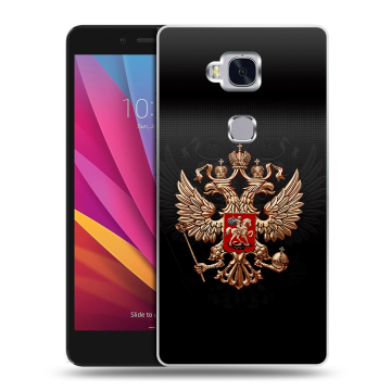 Силиконовый чехол на Huawei Honor 5X с принтом Герб России