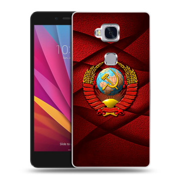 Силиконовый чехол на Huawei Honor 5X с принтом Герб СССР