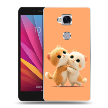 Силиконовый чехол на Huawei Honor 5X с принтом Милые котики