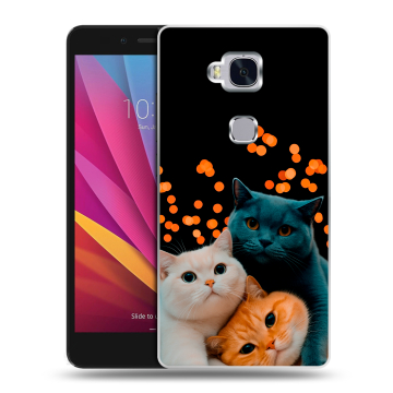 Силиконовый чехол на Huawei Honor 5X с принтом Кошки