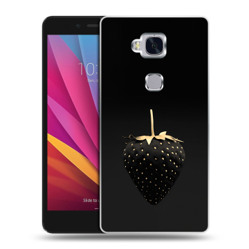 Силиконовый чехол на Huawei Honor 5X с принтом Черная клубника