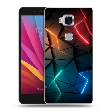 Силиконовый чехол на Huawei Honor 5X с принтом Абстракция неон