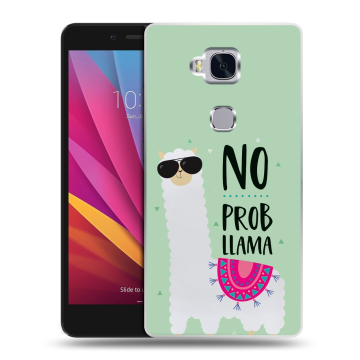 Силиконовый чехол на Huawei Honor 5X с принтом Лама