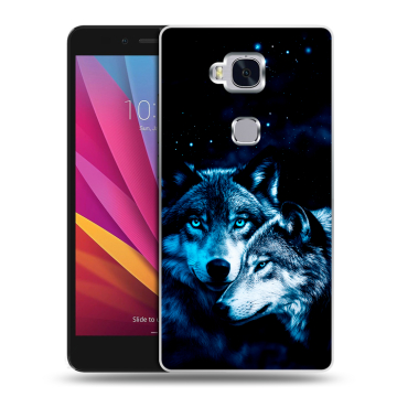 Силиконовый чехол на Huawei Honor 5X с принтом Волки