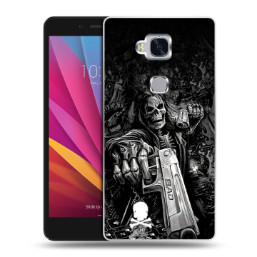 Силиконовый чехол на Huawei Honor 5X с принтом Скелет