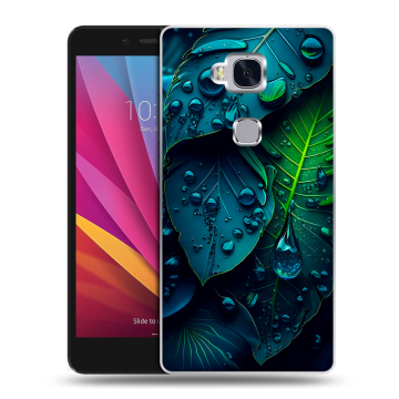 Силиконовый чехол на Huawei Honor 5X с принтом Листья