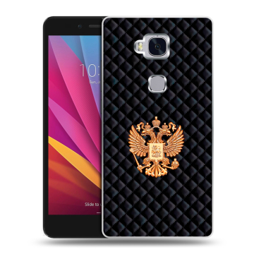 Силиконовый чехол на Huawei Honor 5X с принтом Герб России принт