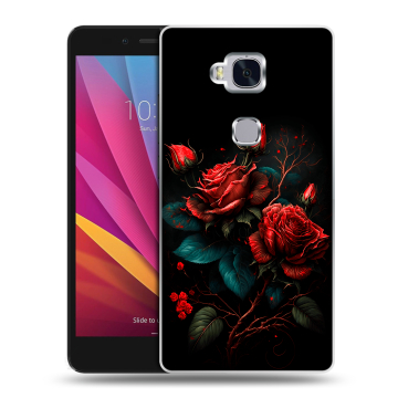 Силиконовый чехол на Huawei Honor 5X с принтом Розы красные