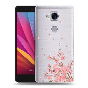 Силиконовый чехол на Huawei Honor 5X с принтом Ветка сакуры