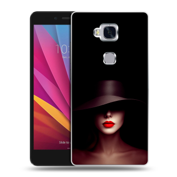 Силиконовый чехол на Huawei Honor 5X с принтом Девушка в шляпе