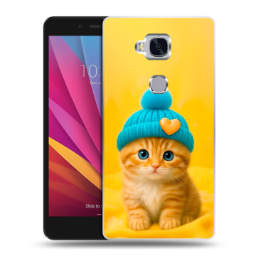 Силиконовый чехол на Huawei Honor 5X с принтом Котенок в шапке