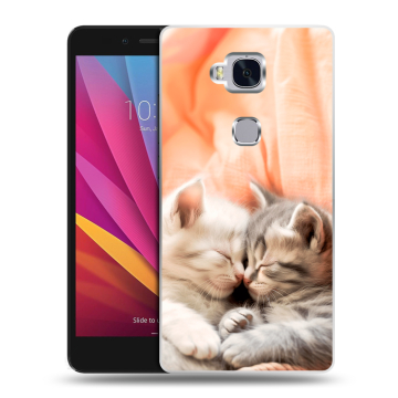 Силиконовый чехол на Huawei Honor 5X с принтом Котята