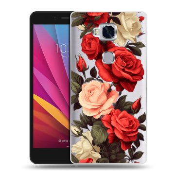 Силиконовый чехол на Huawei Honor 5X с принтом Розы