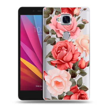 Силиконовый чехол на Huawei Honor 5X с принтом Розы