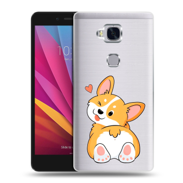Силиконовый чехол на Huawei Honor 5X с принтом Корги