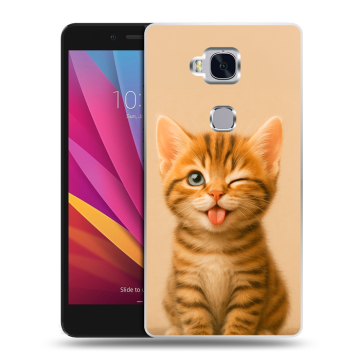 Силиконовый чехол на Huawei Honor 5X с принтом котенок