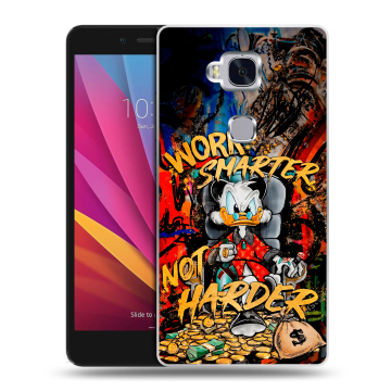 Силиконовый чехол на Huawei Honor 5X с принтом Дональд Дак Деньги